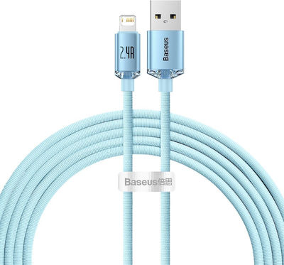 Baseus Crystal Shine Braided USB-A to Lightning Cable 20W Blue 2m (CAJY001203)