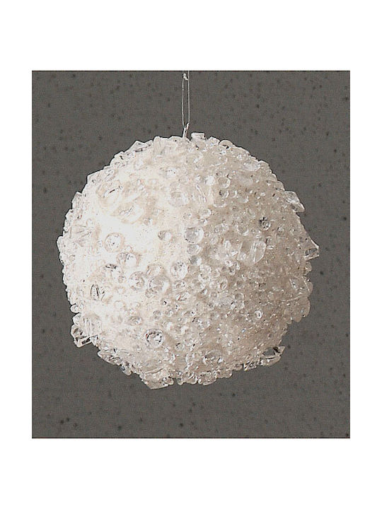 CHRISTIAN PLASTIC BALL WHITE WITH CRYSTALS F12,5CM - 02-92934