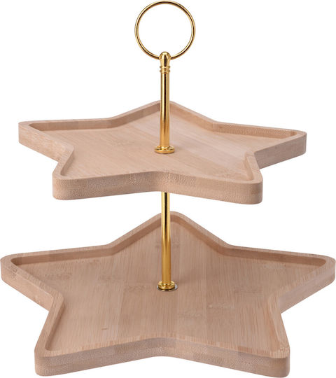 JK Home Decoration Weihnachtliche Teller Holz Beige L27xB27cm.