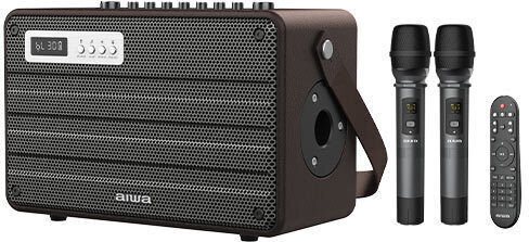 Aiwa Ηχείο Karaoke με Ασύρματα Μικρόφωνα DSP Enigma Lite MIX420/BR Καφέ
