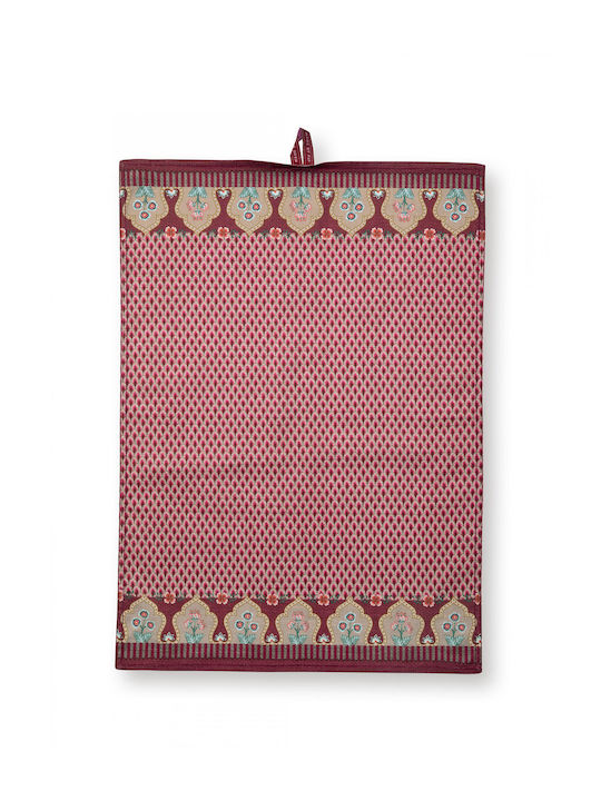 PiP Studio Flower Festival Scallop Πετσέτα Κουζίνας από 100% Βαμβάκι Dark Pink 70x50cm