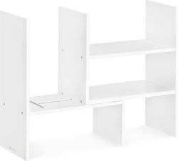 Wooden Desk Organizer Desk Organizer Shelf Unit in White Color 40x15.5x51cm.