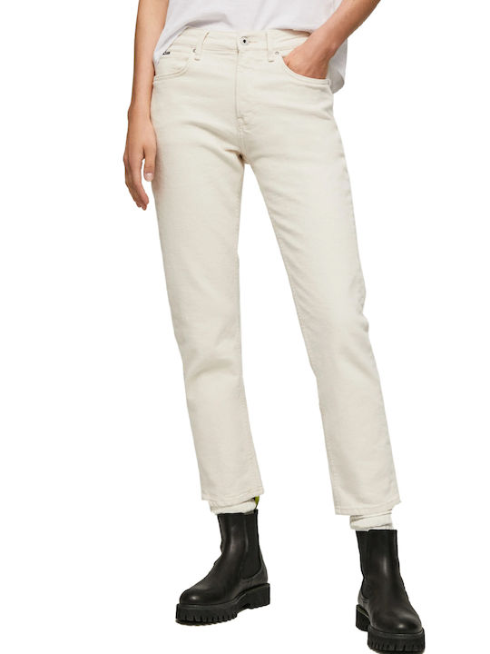Pepe Jeans Mary High Waist Women's Jean Trousers in Regular Fit White