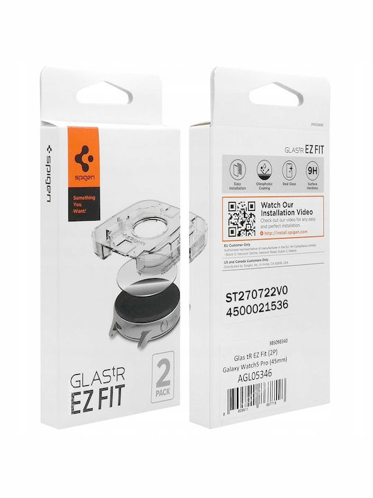 Spigen GLAS.tR EZ Fit x2 Sticlă călită pentru Galaxy Watch 5 Pro 45mm - Ceas Galaxy Watch 5 Pro 45mm AGL05346
