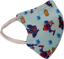 Tiexiong Disposable Protective Mask FFP2 Kids Light Blue with Spiderman 20pcs