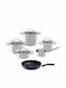 Fissler San Francisco Pots Set of Stainless Steel with No Coating Ασημί 10pcs