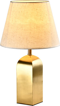 Elmark Ponza Metal Table Lamp for Socket E27 with Beige Shade and Gold Base