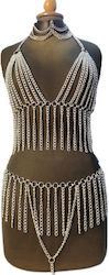 Bustier with String Skirt Silver