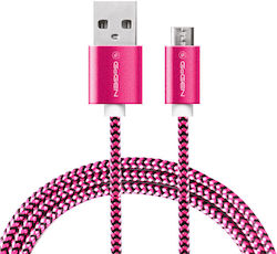 GoGEN MICUSB100MM25 Geflochtenes USB 2.0 in Micro-USB 1m Rosa