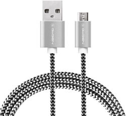 GoGEN Micro-USB-Kabel 100mm Geflochten USB 2.0 σε micro USB 1m Silber