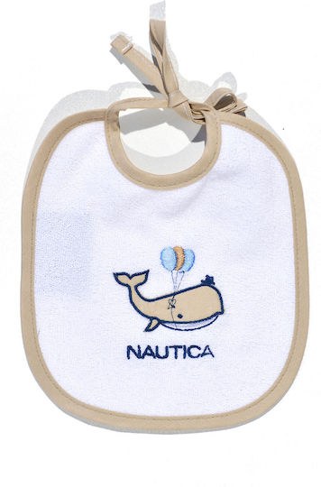 Nautica Sea World Wasserdicht Lätzchen aus 100% Baumwolle mit Spitzenband Weiß