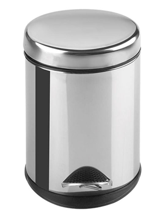 TechnoSet Inox Καλαθάκι Μπάνιου 6lt Ασημί