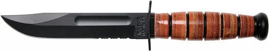 Ka-Bar Single Mark Short Μαχαίρι Καφέ σε Δερμάτινη Θήκη