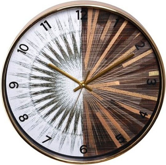 Etoile Wanduhr Metallisch Braun Ø30cm