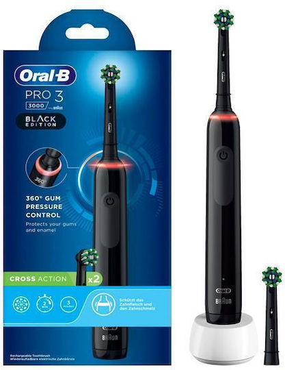 Oral-B Pro 3 3000 Electric Toothbrush with Timer and Pressure Sensor Black Edition