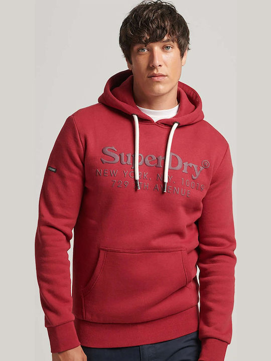 Sweatshirt with Hood Burgundy