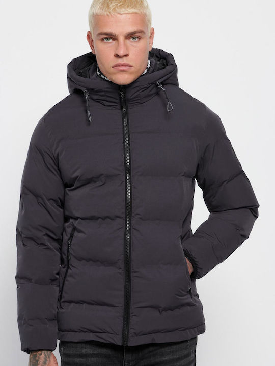 Funky Buddha Χειμωνιάτικο Μπουφάν Puffer Anthra...