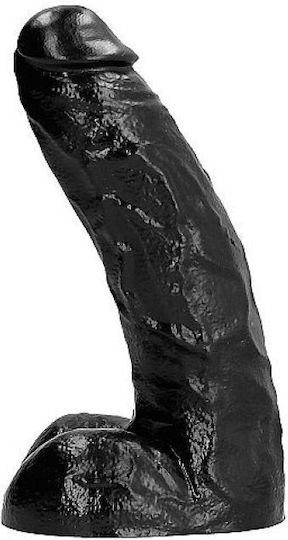 All Black Dong Ρεαλιστικό Dildo με Όρχεις Μαύρο 25.5cm