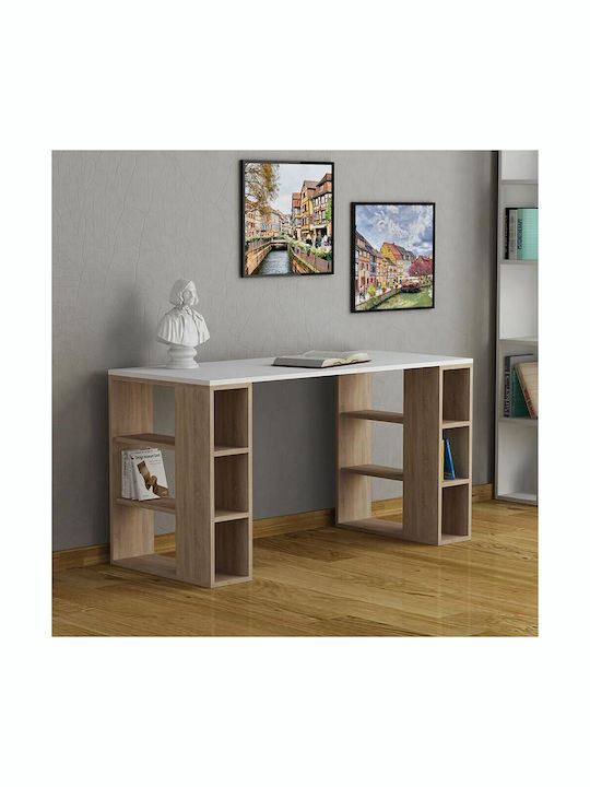 Birou Colmar Din Lemn Cu Birou Alb 140x60x75cm