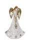 Espiel Christmas Figure Cherub White Height 25cm with Golden Wings