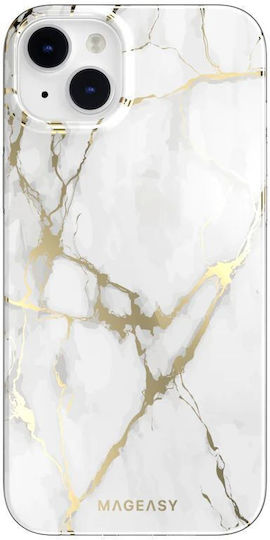 SwitchEasy Marble Hybrid MagSafe Back Cover Plastic / Silicon Champagne White (iPhone 14 Plus)