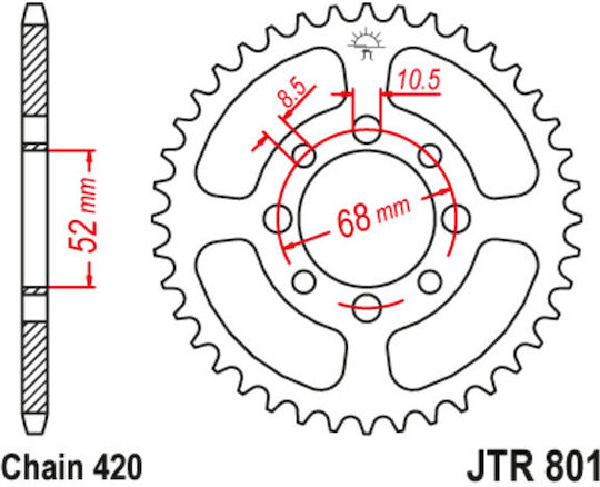 JT Sprockets Заден зъбен колело за Suzuki RV 50 - РВ 50
