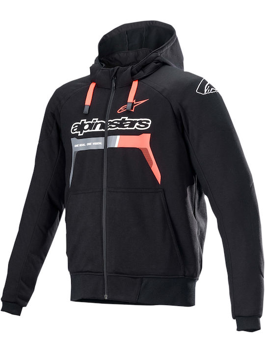 Alpinestars Chrome Ignition Hoodie Χειμερινό Ανδρικό Μπουφάν Μηχανής Μαύρο/Κόκκινο