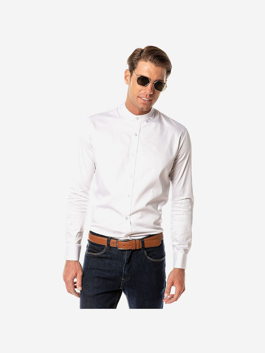 Brokers Jeans Herrenhemd Langärmelig Weiß