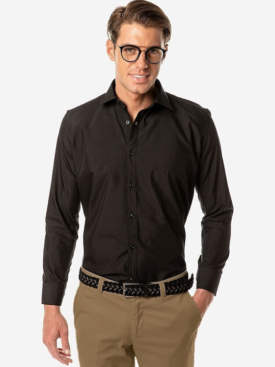 Brokers Jeans Long-sleeved Cotton Shirt Black