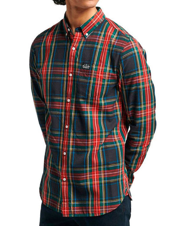 Superdry Men's Shirt Long Sleeve Checked Multicolour