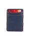 Hunterson Δερμάτινο Ανδρικό Πορτοφόλι Καρτών με RFID Μπλε