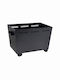 Viometal LTD Boston 1050 with wheels Metallic Box Wood Storage 53.5x35.5x37cm Black