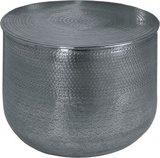 Rundes Zentral Kaffeetisch aus Aluminium Grau Aluminium M57xL57xH45cm