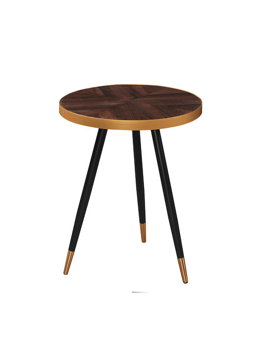 Rund Beistelltisch Torino Holz Black / Gold L44xB44xH55cm