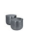 Round Central Aluminum Coffee Table Gray 2 Pieces W52xL52xH39cm