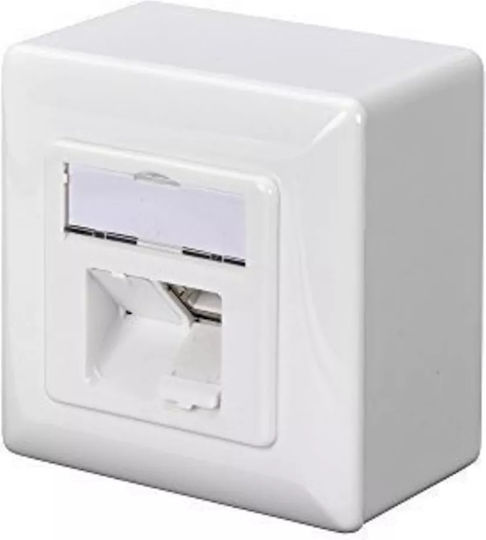 Digitus Einzeln Externe Netzwerksteckdose RJ45 Cat6 in Weißer Farbe DN-9006/B5-N
