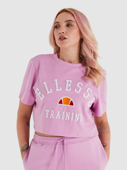 Ellesse Impara Women's Summer Crop Top Cotton Short Sleeve Lilacc