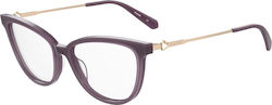 Moschino Eyeglass Frame Butterfly Purple MOL600 0T7