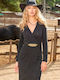 Mini Evening Dress Wrap Black