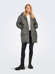 Only Petra Women's Long Puffer Jacket for Winter Falcon