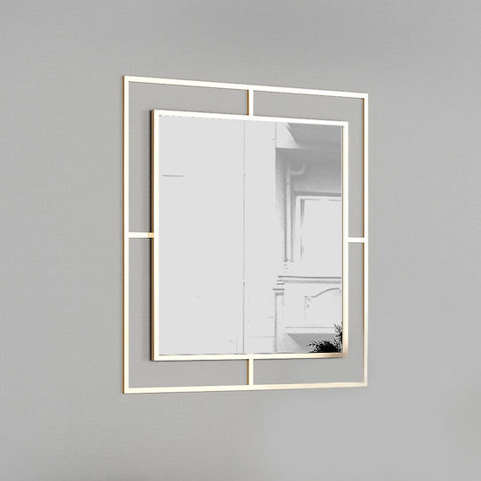 Megapap Callista Oglindă de Perete cu Auriu Ramă din Lemn 58.6x58.6cm 1buc