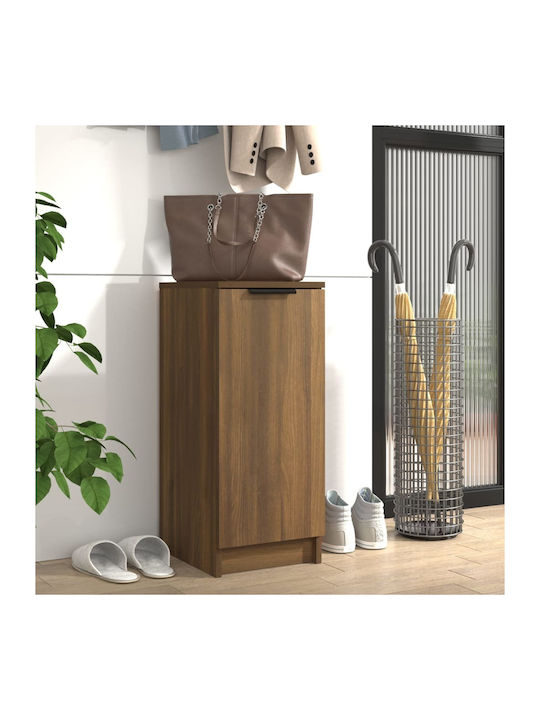 Wooden Shoe Organizer with 4 Shelves Coffee 30x35x70cm