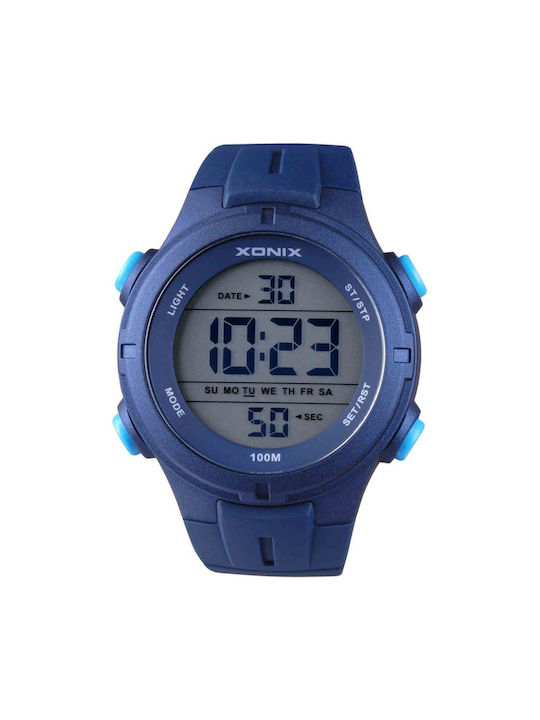 Xonix Ψηφιακό Ρολόι Χρονογράφος Μπαταρίας με Καουτσούκ Λουράκι σε Μπλε χρώμα