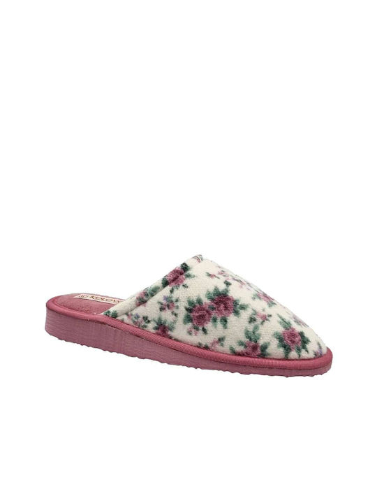 Kolovos 123-F Pink - White Women's Slippers