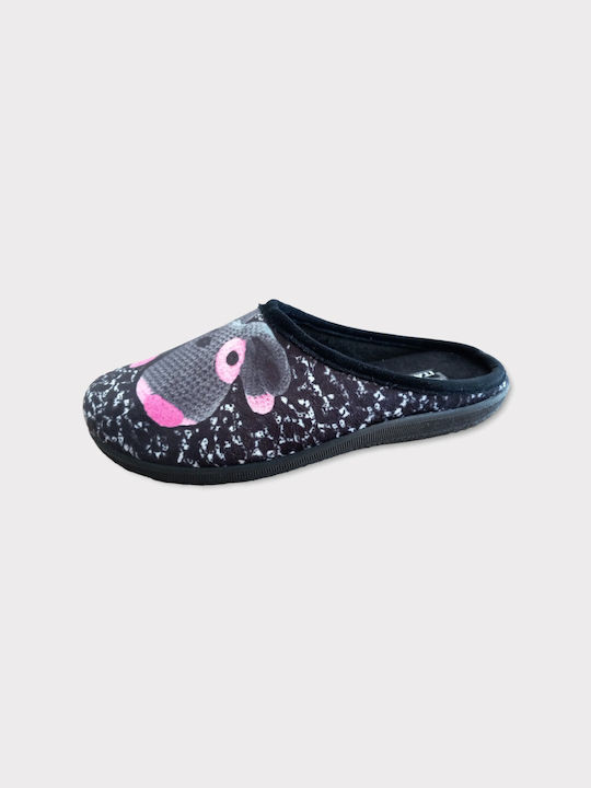 Women's slippers in black color with profile code 49