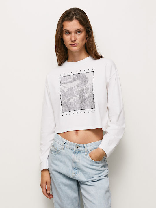 Rosalyn Cropped Hanorac pentru femei Alb