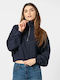 Only Women's Cropped Sweatshirt Navy Blue