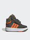 Hoops Mid Lifestyle Kids Sports Shoes Basketball with Hoop & Loop Closure Shadow Olive / Impact Orange / Focus Olive