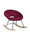 Aiden Schaukelstuhl Samt Red 73.5x85x73cm
