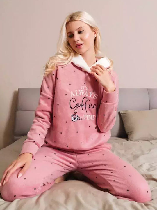 WOMEN'S PAJAMAS COFFEE TIME PINK